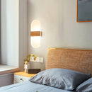 Nordic LED wooden wall light, acrylic bedside sconce for bedroom, living room, kitchen and hallway