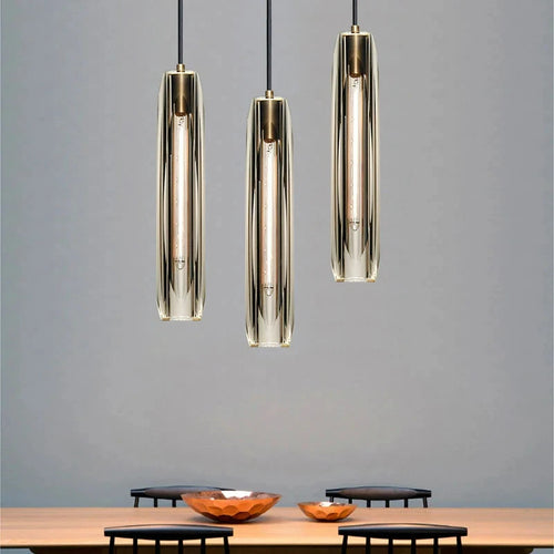 Luxury long crystal pendant light - vue 5 sur 7