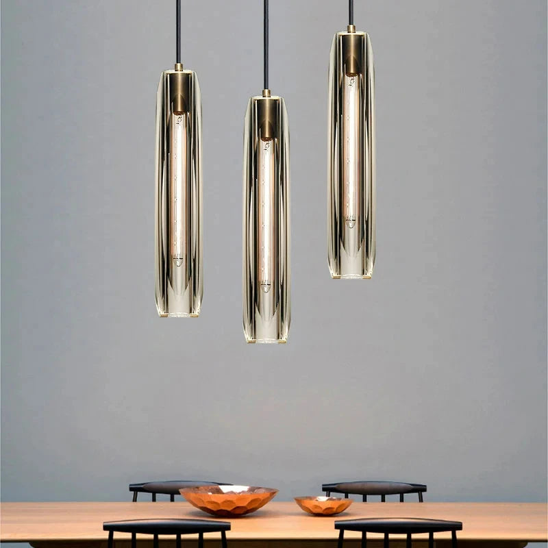 Luxury long crystal pendant light - vue 5 sur 7