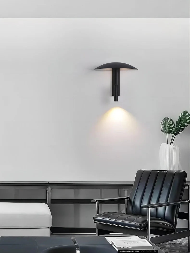 Modern mushroom LED wall light for contemporary interiors - vue 3 sur 8