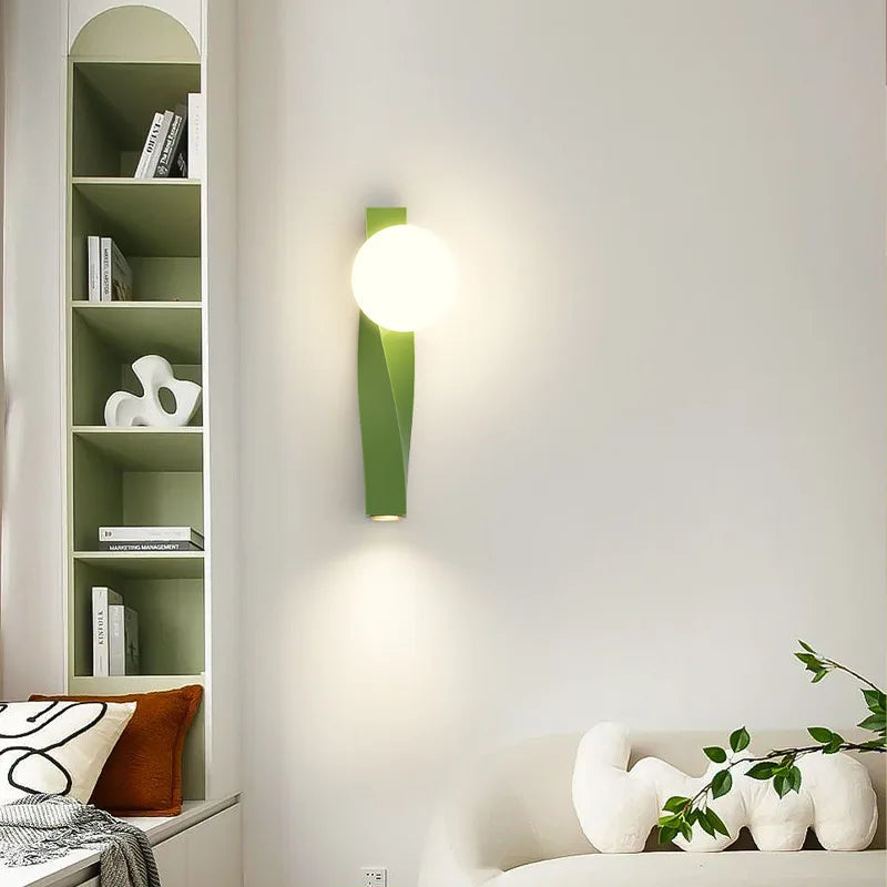 Rotating aluminium and glass LED wall light