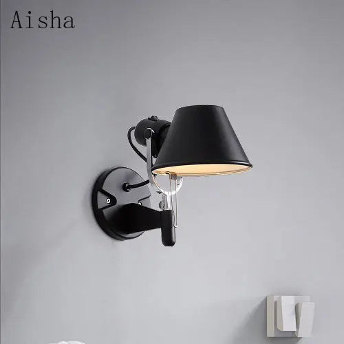 Vintage industrial swing arm wall light for reading
