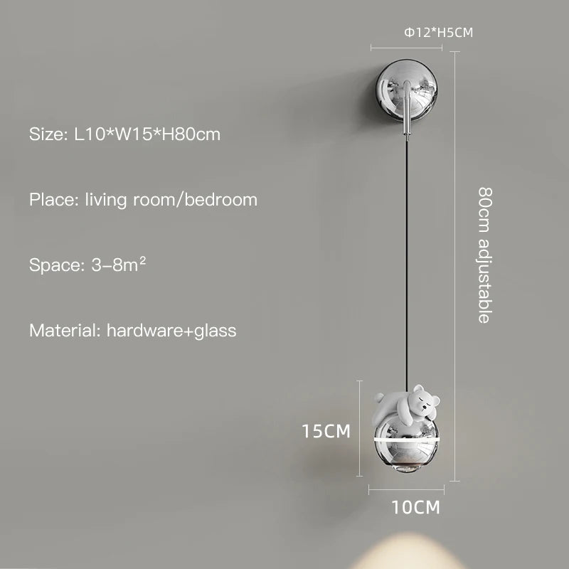 Modern LED astronaut design pendant light - vue 11 sur 18