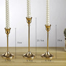 Brass gold candlestick set for festive decorations