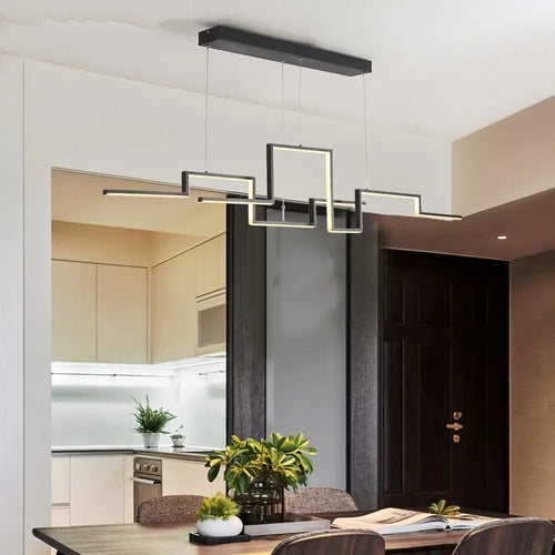 Modern dimmable chandelier for indoor use with elegant design - vue 6 sur 9