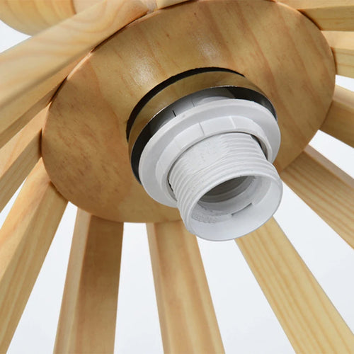 Nordic wooden LED pendant light for interior decoration 2024 - vue 7 sur 8
