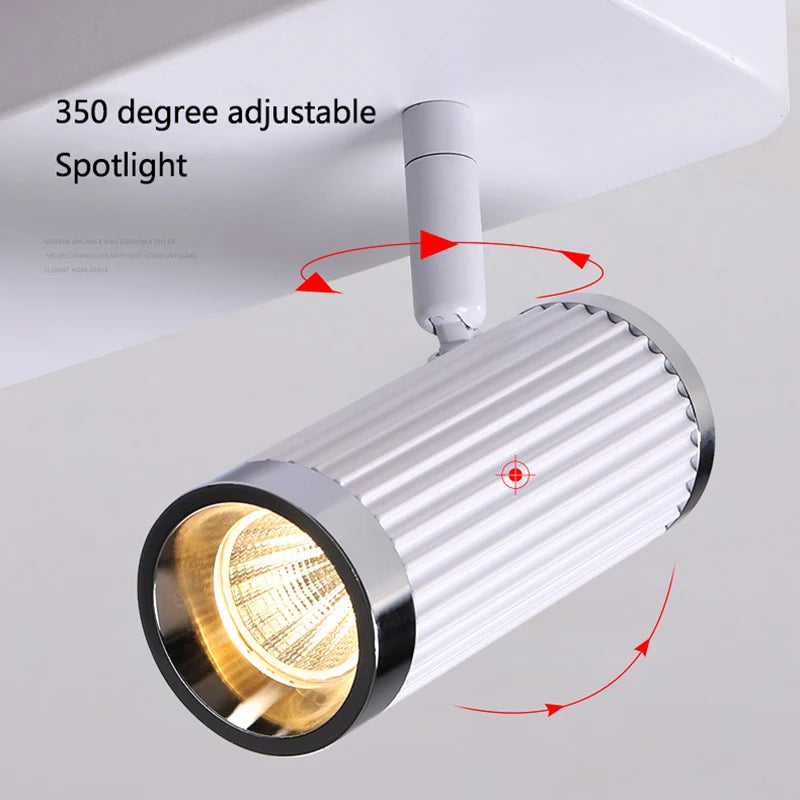Surface Mount Cloakroom Ceiling Lamps 350 Degree Adjustable LED Spotlight Living Room Aisle Hallway Stair Ceiling Light White - vue 6 sur 14
