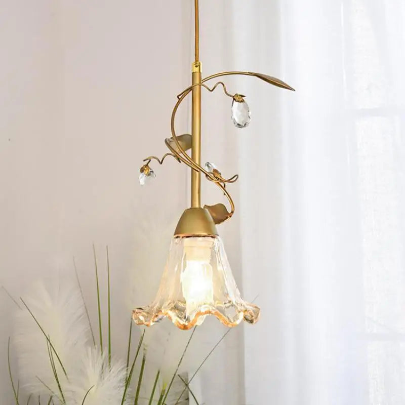 Glass LED chandelier for modern indoor lighting - vue 2 sur 7