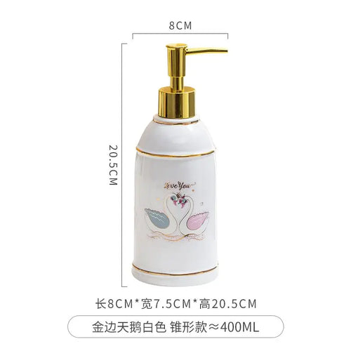 ceramic soap dispenser for shower gel and disinfectant - vue 30 sur 30