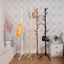 wooden coat rack with 8 hooks hanging from the floor