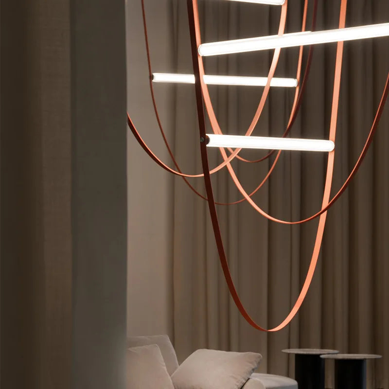 Italian designer pendant light with LED tube lamp