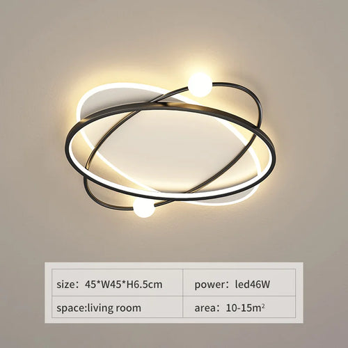 Modern LED ceiling light with remote control for interior decor