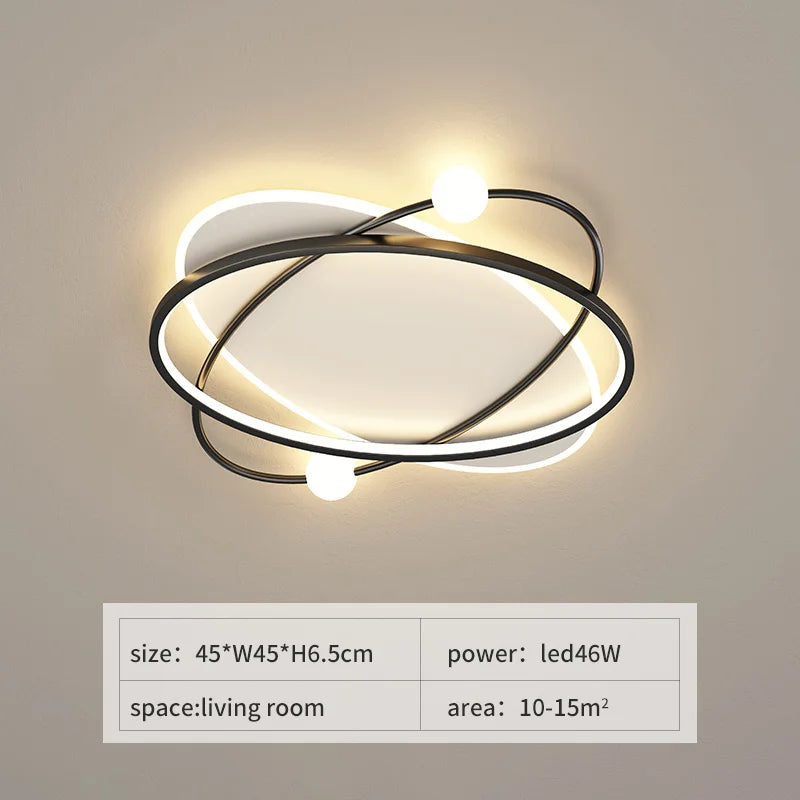 Modern LED ceiling light with remote control for interior decor