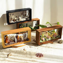 Transparent floating photo frame with dried flowers, decorative and handmade
