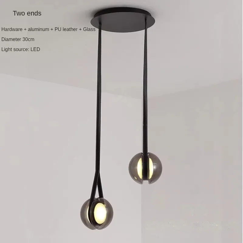 Creative yoyo Nordic glass chandelier for modern decor - vue 8 sur 9