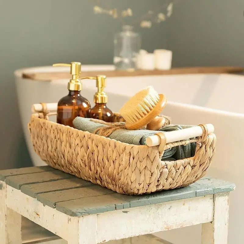water hyacinth basket for storing food and snacks