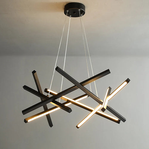 Modern rectangular LED pendant light with elegant design - vue 3 sur 7