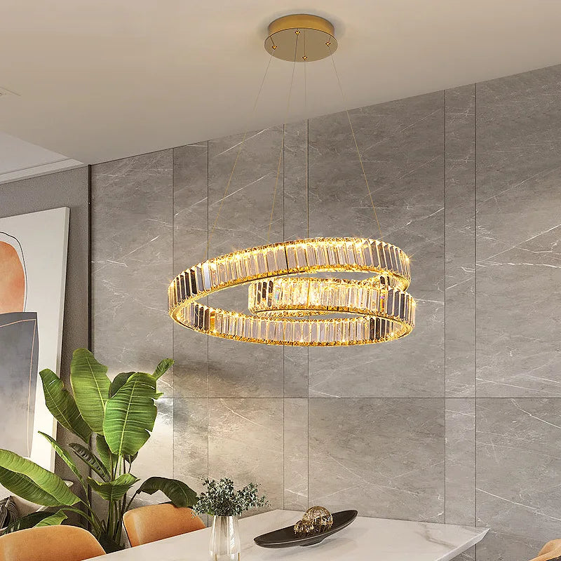 Luxury crystal LED chandelier pendant light