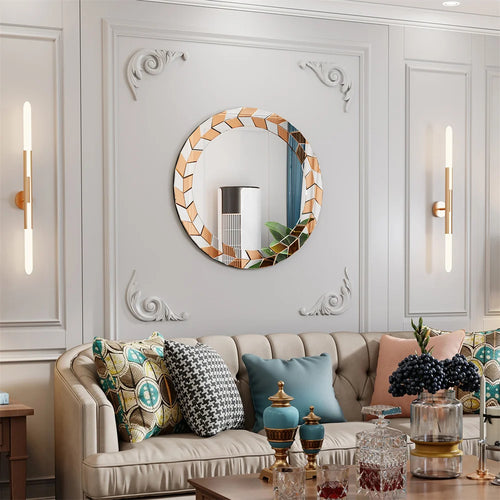 Modern decorative wall mirror with elegant sunburst design - vue 5 sur 7