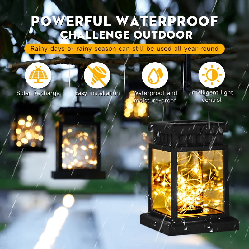 Decorative solar LED lantern for garden and festivals
