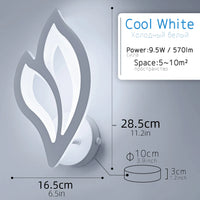 Modern LED leaf wall light for indoor lighting