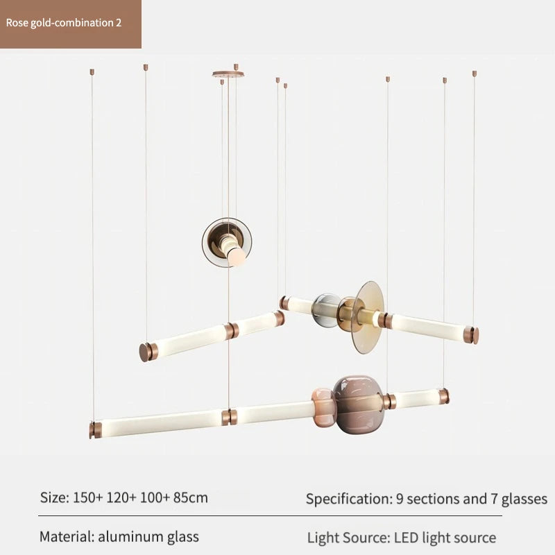 Suspensions design LED en verre de styliste du Canada