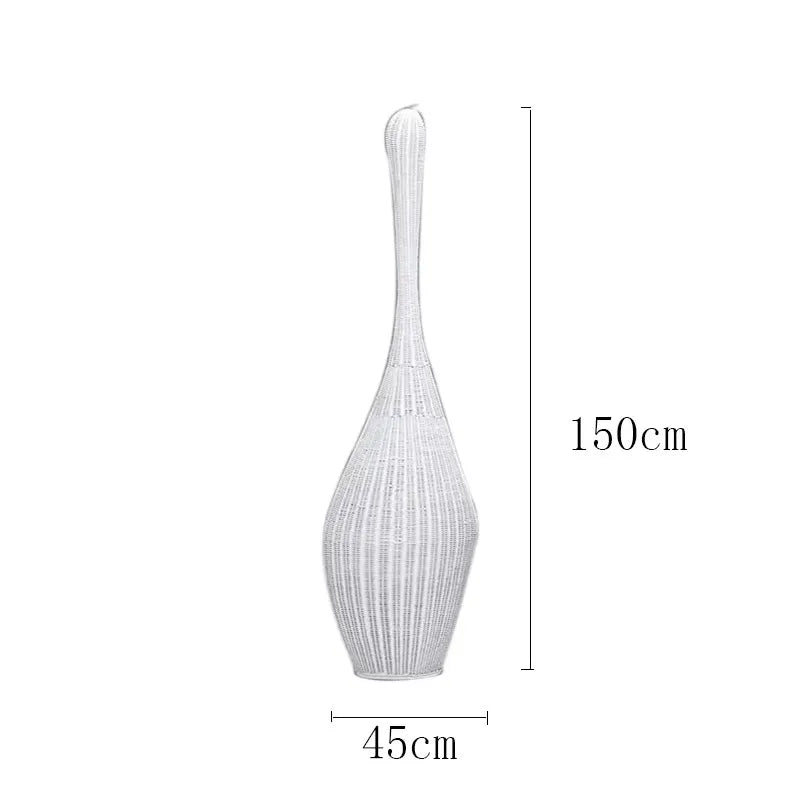 Wabi sabi bamboo floor lamp for unique interior decor - vue 13 sur 18