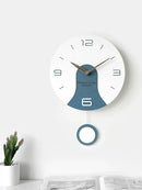creative design solid wood silent wall clock