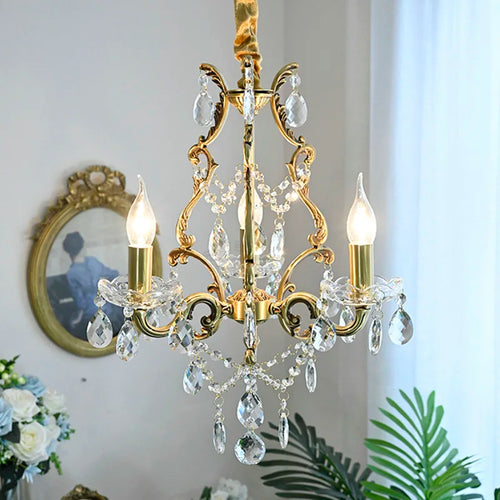 Elegant retro chandelier with crystal beads loft decor - vue 2 sur 6