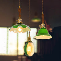 Industrial vintage copper and glass pendant light ideal for lofts
