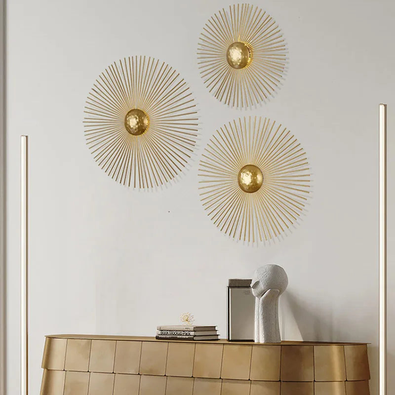 Art deco sun LED wall light for hotel and boutique