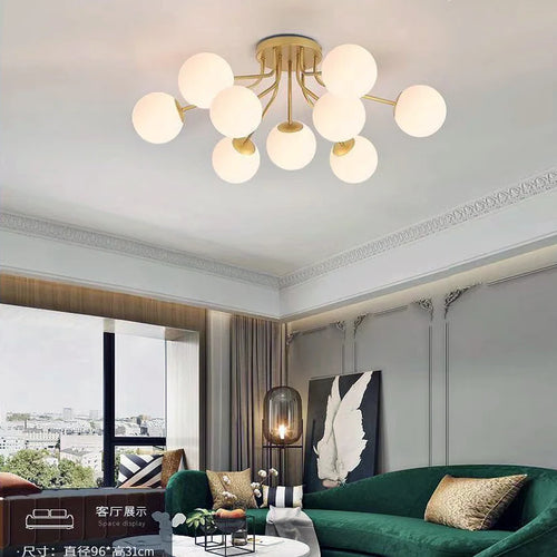 LED glass ball pendant light for restful sleep - vue 3 sur 11