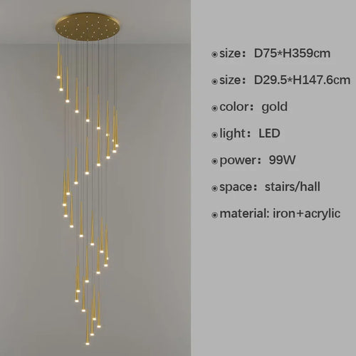 Modern LED chandelier for premium interior decoration - vue 22 sur 22