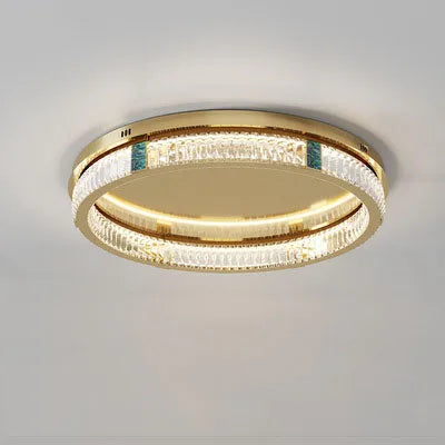 Modern round crystal chandelier with three LED layers