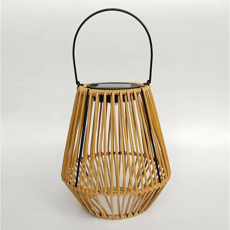 Solar rattan lantern for balcony and decorative garden