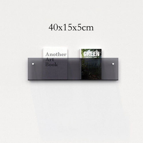 acrylic floating wall shelf magazine rack and literature organizer - vue 36 sur 52