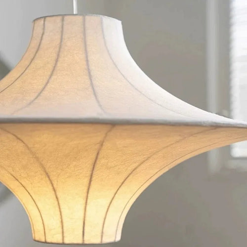 Minimalist wabi sabi silk chandelier with integrated LED - vue 3 sur 7