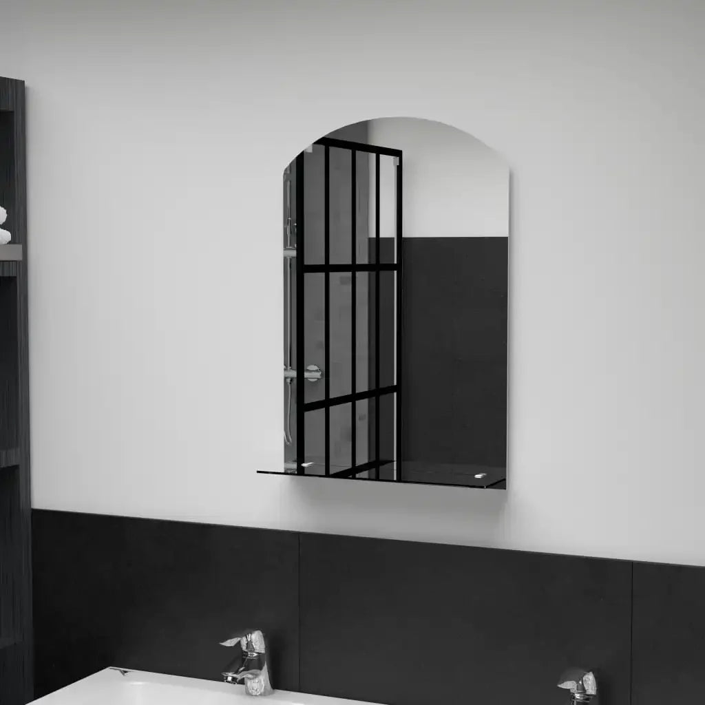 wall mirror with tempered glass shelf modern interior decoration