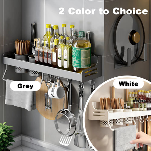 wall-mounted storage rack for spices and utensils - vue 7 sur 12