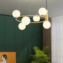 Nordic white glass chandelier