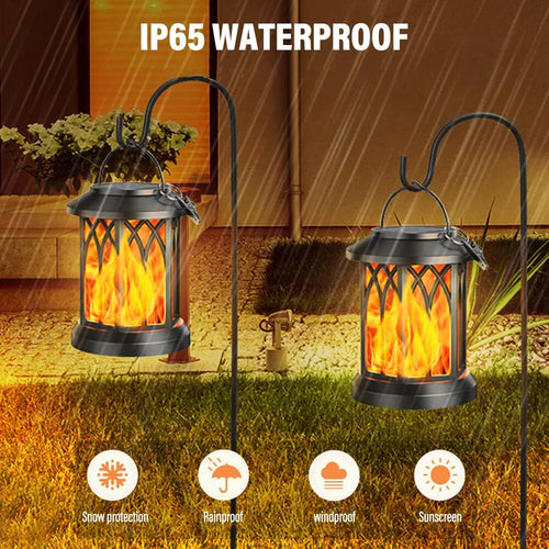 led solar flame effect wall lamp with clip, waterproof outdoor landscape christmas garden light - vue 8 sur 8