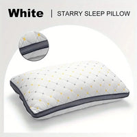 Full Sky Star Embroidered Fiber Pillow Core for Neck Protection, Quick Rebound, Not Easy to Deform, Not Collapse