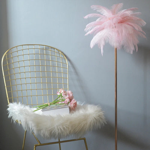 Romantic art deco feather floor lamp with 3 colour settings - vue 3 sur 9