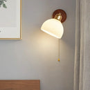 Glass wall light with pull switch artistic decor