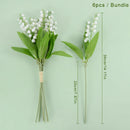 Set of 6 artificial orchids for garden, wedding or bouquet decoration