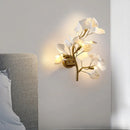 Modern ceramic LED wall light with decorative ginkgo