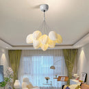 Resin chandelier with romantic metal lampshade