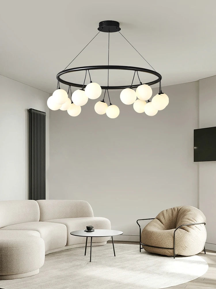 Circular glass designer pendant light for modern interiors