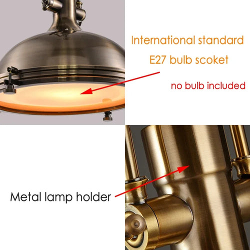 Retro metal pendant light for industrial interior decor - vue 7 sur 10