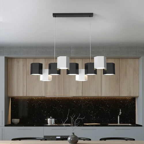 Modern nordic minimalist creative wrought iron chandelier - vue 2 sur 9